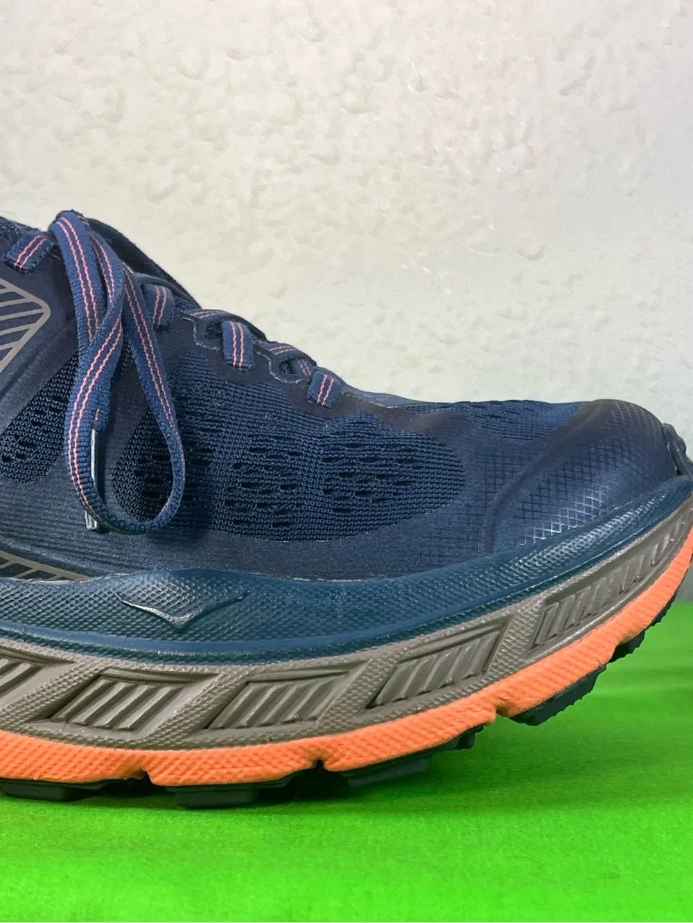 Hoka Navy Blue and Orange Trail Running Shoes